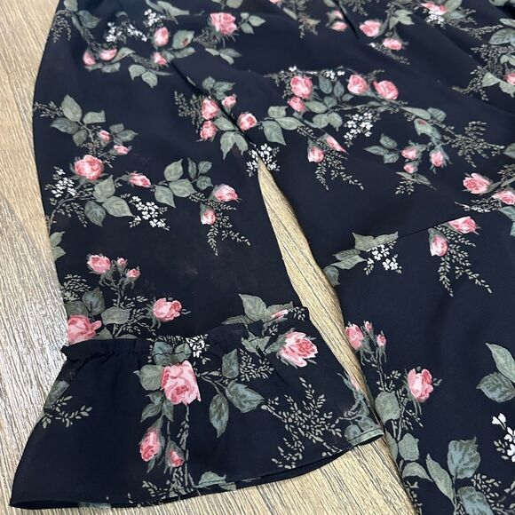 Reformation Zoe Wrap Dress Floral Rose Print Half Sleeve Small - Picture 9 of 14